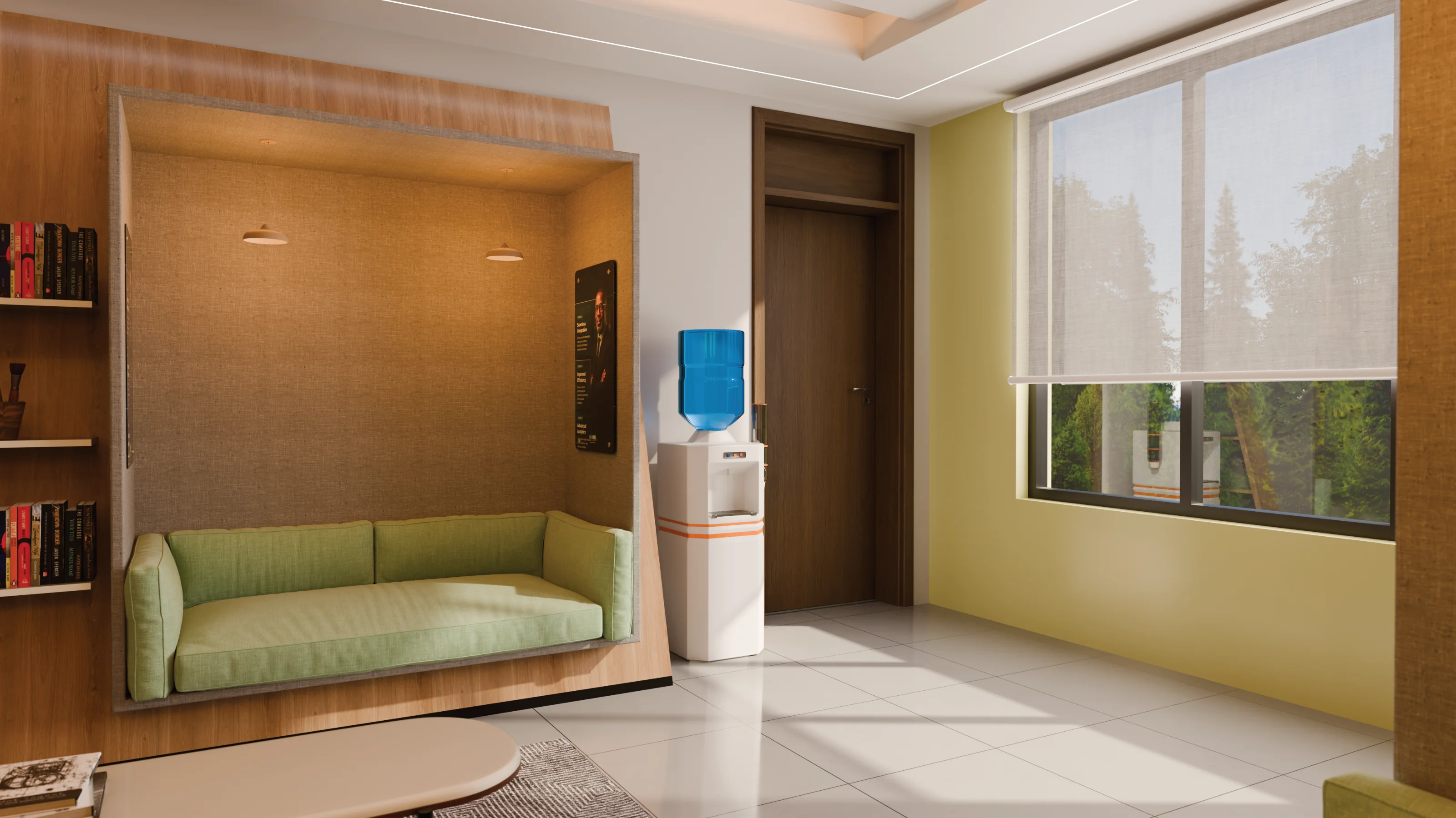 Full reception and lounge overview