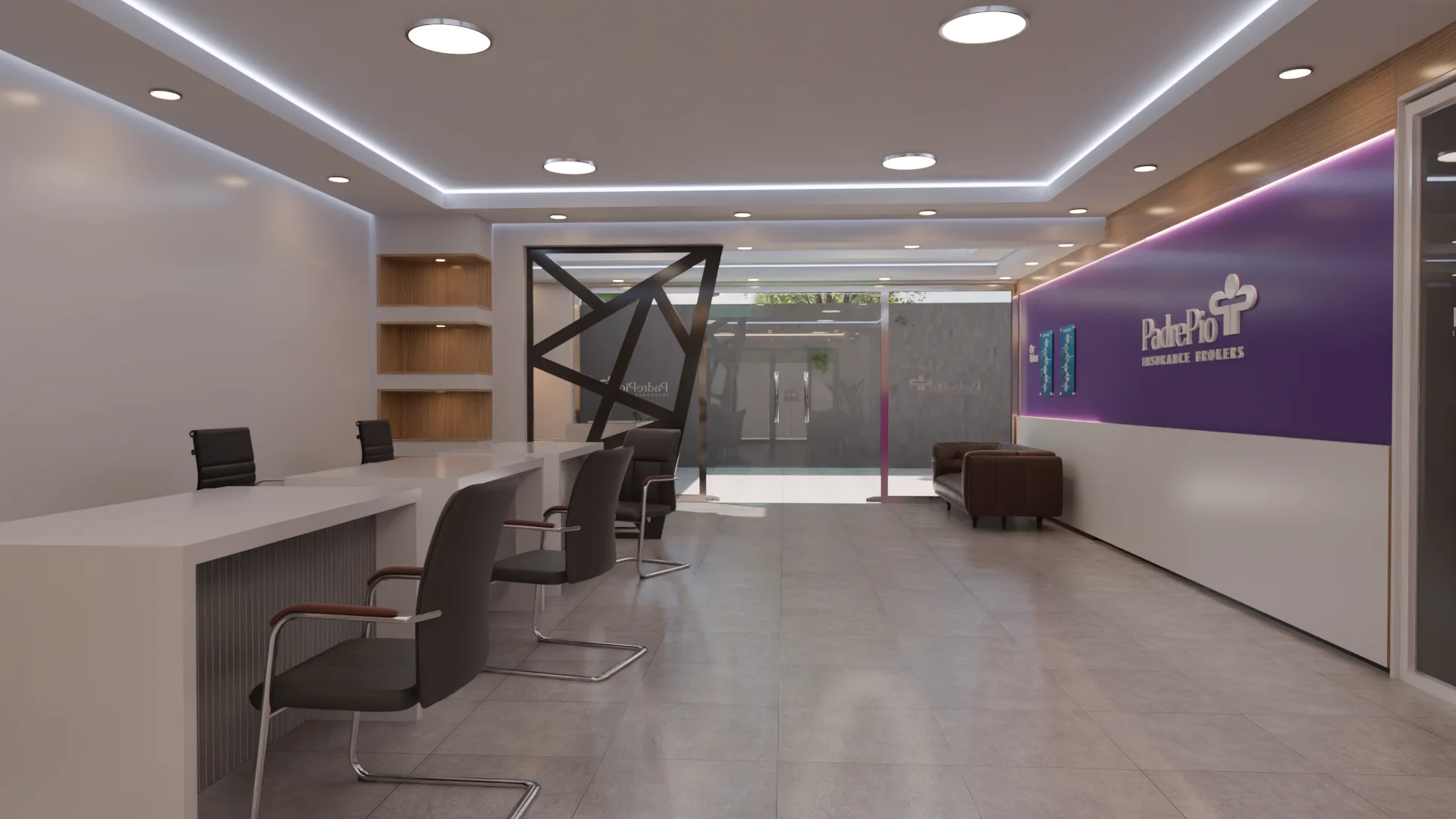 Service counter and reception overview